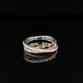 Diamond Triple Stack Twisted Rope Ring in 18k Rose & White Gold - (#222 - HRDIA000732)
