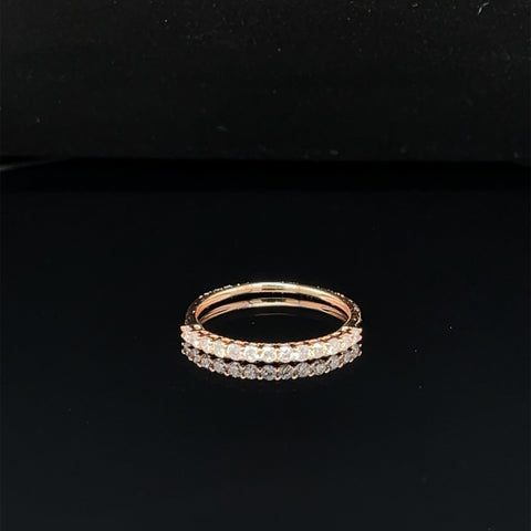 ¼ Eternity Round Diamond Stacking Wedding Band in 18k Rose Gold - (#227 - HRDIA004770)