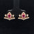 Ruby & Diamond Art Deco Stud Earrings in 18k Rose Gold - (#22-HERUB000165) - Divine & Timeless Jewelry