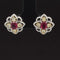 Ruby, Yellow & White Diamond 1.36ctw Flower Mandala Earrings in 18k White Gold - #332 - ERRUB042668