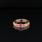 Vintage Princess Crown Ruby & Diamond Double Stack Ring in 18k Rose Gold - (#238 - HRRUB002598)