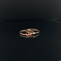 2-Piece Diamond & Ruby Slender Stacking Ring Set in 18k Rose Gold - (#23-HRMIX000090) - Divine & Timeless Jewelry