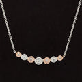 Round Chevron Bar Pendant Necklace in 14k Two-Tone Rose and White Gold - #250 JNP015GPB