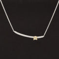 Diamond White & Fancy Yellow Bar Pendant Layer Necklace in 14k Two-Tone Gold - #252 JN0022GPB
