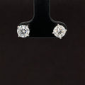 1 1/2ctw E-F/VS Lab Grown Diamond Round Solitaire Stud Earrings in 18k White Gold - IGI Certified - #260 R150W18R100
