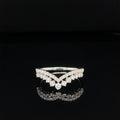 Diamond 0.48ctw Princess Crown Double Chevron V-Shaped Ring in 18k White Gold - #263-HRDIA004662