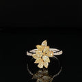 Fancy Yellow & White Diamond 1.77ctw Cluster Poinsettia Ring in 18k Two-Tone Gold - #266 - RGDIA656624