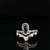Sapphire Droplet & Diamond 1.88ctw Double Chevron Crown Ring in 18k White Gold - #272 - RGSAP216801