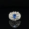 Blue Sapphire & Diamond 2.52ctw Dome Cluster Wreath Ring in 18k White Gold - #273 - RGSAP211041
