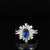 Sapphire & Diamond 3.69ctw Flower Cluster Split Shank Ring in 18k White Gold - #274 - RGSAP130839
