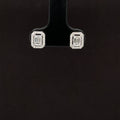 Diamond 0.76ctw Emerald Cushion Halo Stud Earrings in 18k White Gold - #275 - ERDIA351962