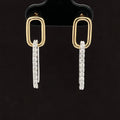 Diamond 0.30ctw Double Oval Cable Chain Dangle Earrings in 18k Two-Tone Gold - #276 - RGSAP211041