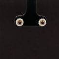 Chocolate Brown & White Diamond 0.52ctw Halo Stud Earrings in 18k Two-Tone Gold - #278 - ERDIA350504