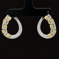 Fancy Yellow & White Diamond 3.14ctw Oblong Oval Hoops in 18k White Gold  -  #284 - ERTOM000048