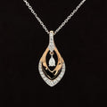 Diamond 0.54ctw Pear Solitaire Raindrop Anniversary Pendant in 18k Two-Tone Gold - #286 - PDDIA348123