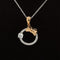 Diamond 0.68ctw Halo Bow-Tie of Love Holiday Gift Necklace in 18k Two-Tone Gold - #345-287 - PDDIA340797