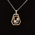 Diamond 0.42ctw Art Deco Grecian Love Knot Pendant Necklace in 18k Two-Tone Gold - #291 - PDDIA348069