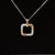 Diamond 0.15ctw Art Deco Square Halo Pendant Necklace in 18k Two-Tone Gold - #346-294 - PDDIA349089