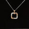 Diamond 0.15ctw Art Deco Square Halo Pendant Necklace in 18k Two-Tone Gold - #346-294 - PDDIA349089