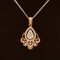 Diamond 0.53ctw Filigree Paisley Raindrop Pendant Necklace in 18k Rose Gold - #295 - PDDIA347385