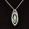 Diamond 0.46ctw Double Marquise Halo Solitaire Floating Necklace in 18k White Gold - #297 - PDDIA159605