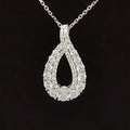 Diamond 1.33ctw Double Halo Raindrop Journey Necklace in 18k White Gold - #298 - PDDIA347847