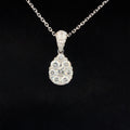 Diamond Dainty Cluster Halo Pendant in 18k White Gold - (#2-HPDIA001154) - Divine & Timeless Jewelry