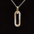 Diamond Pave 0.15ctw Oblong Chain Drop Pendant Necklace in 18k Two-Tone Gold - #347-301 - PDDIA349095