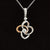 Diamond 0.56ctw Heart Halo Flower Pendant Necklace Gift in 18k Two-Tone Gold - #302 - PDDIA348759