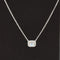 Diamond 0.36ctw Emerald Halo Sideways Floating Pendant Necklace in 18k White Gold - #306 - NLDIA067090