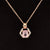 Pink Tourmaline & Diamond 1.03ctw Art Deco Halo Pendant Necklace in 18k Two-Tone Gold - #308 - NLTOM000060