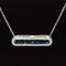 Sapphire & Diamond 2.17ctw Triple Row Chevron Bar Pendant Necklace in 18k White Gold - #310 - NLSAP014726