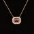 Pink Tourmaline & Diamond 2.13ctw Sideways Floating Pendant Necklace in 18k Rose Gold - #311 - NLTOM000024