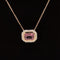 Pink Tourmaline & Diamond 2.13ctw Sideways Floating Pendant Necklace in 18k Rose Gold - #311 - NLTOM000024