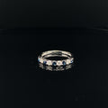 Sapphire & Diamond Anniversary Wedding Band in 18k White Gold - (#31-HRSAP00135)8 - Divine & Timeless Jewelry