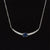 Vintage Oval Sapphire & Diamond 0.99ctw Chevron Necklace in 18k White Gold - #321 - NLSAP014780