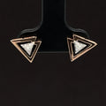 Diamond Bubble 0.50ctw Galaxy 3D Pyramid Halo Earrings in 18k Tri-Color Gold - #337-ERDIA352064