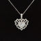 Diamond 0.89ctw Heart Solitaire Lace Filigree Necklace in 18k White Gold - #349 - PDDIA343911
