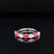 Sideways Oval Ruby & Diamond 1.85ctw Single Row Anniversary Wedding Band Ring in 18k White Gold - #358 - HRRUB002538
