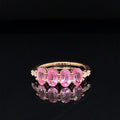 Oval Pink Sapphire & Diamond 2.28ctw 4-Stone Cluster Ring in 18k Rose Gold - #359 - RGSAK015837