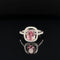 Pink Tourmaline & Diamond 2.08ctw Oval Floating Halo 3D Engagement Ring in 18k White Gold - #361 - RGTOM000138
