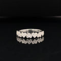 Diamond 0.53ctw Fire Hearts Cluster Promise Ring Wedding Band in 18k White Gold - #369 - RGDIA667856