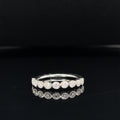 Diamond 0.46ctw Round Solitaire Milgrain Wedding Band Ring in 18k White Gold - #374 - HRDIA003492