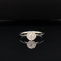 Diamond 0.38ctw Round Diamond Halo Cluster Engagement Ring in 18k White Gold - #375 - HRDIA005148
