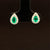 Emerald & Diamond 0.68ctw Raindrop Halo Stud Earrings in 18k White Gold - #384 - EREME027790