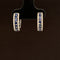 Blue Sapphire & Diamond 0.74ctw Triple Row Hoop Earrings in 18k White Gold - #385 - HESAP000368