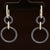 Blue Sapphire & Diamond 1.69ctw Double Circle Drop Earrings in 18k White Gold - #387 - ERSAP093902