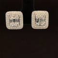 Diamond 1.34ctw Baguette Cushion Cluster Earrings in 18k White Gold - #392 - ERDIA352250