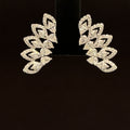 Diamond 1.50ctw Peacock Fan Earrings in 18K White Gold - #393 - ERDIA352484