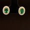 Emerald & Diamond 1.16cw Oval Milgrain Stud Earrings in 18k Two-Tone Gold - #396 - EREME027814